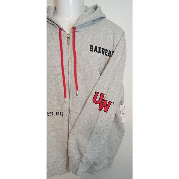 Winconsin Badgers Wear by Erin Andrews Full Zip Hoodie Womens's 2XL - Picture 4 of 7